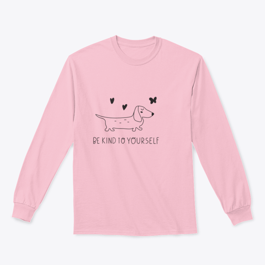 A cozy sweatshirt featuring the inspirational phrase 'Be Kind To Yourself' in a stylish design, perfect for casual wear.