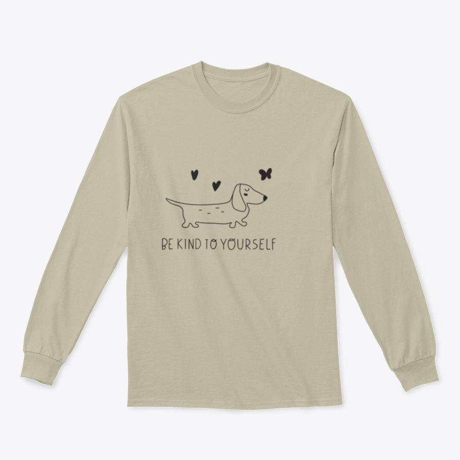 A cozy sweatshirt featuring the inspirational phrase 'Be Kind To Yourself' in a stylish design, perfect for casual wear.