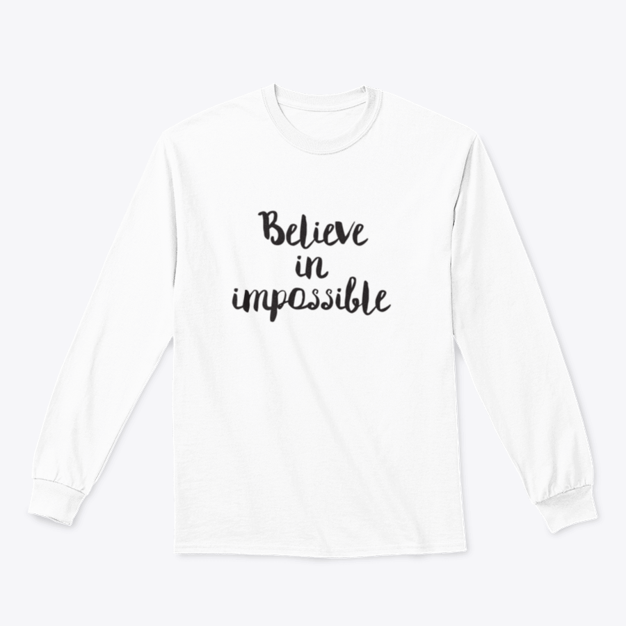 A stylish t-shirt featuring the motivational quote 'Believe In Impossible' designed for inspiration and positivity.