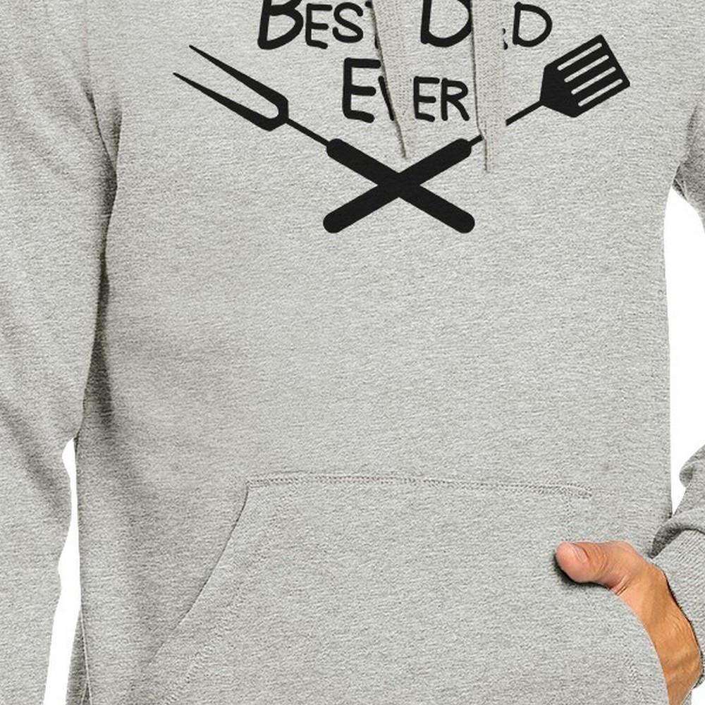 Gray hoodie with a funny BBQ dad design, perfect for Father's Day gifts.