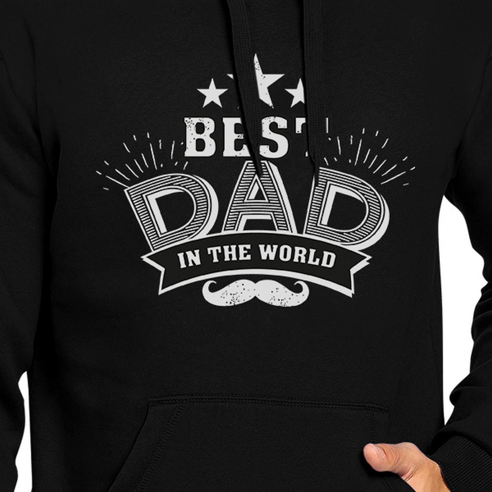 Best Dad In The World Unisex Black Vintage Style hoodie displayed on a mannequin, showcasing its unique design and comfortable fit.