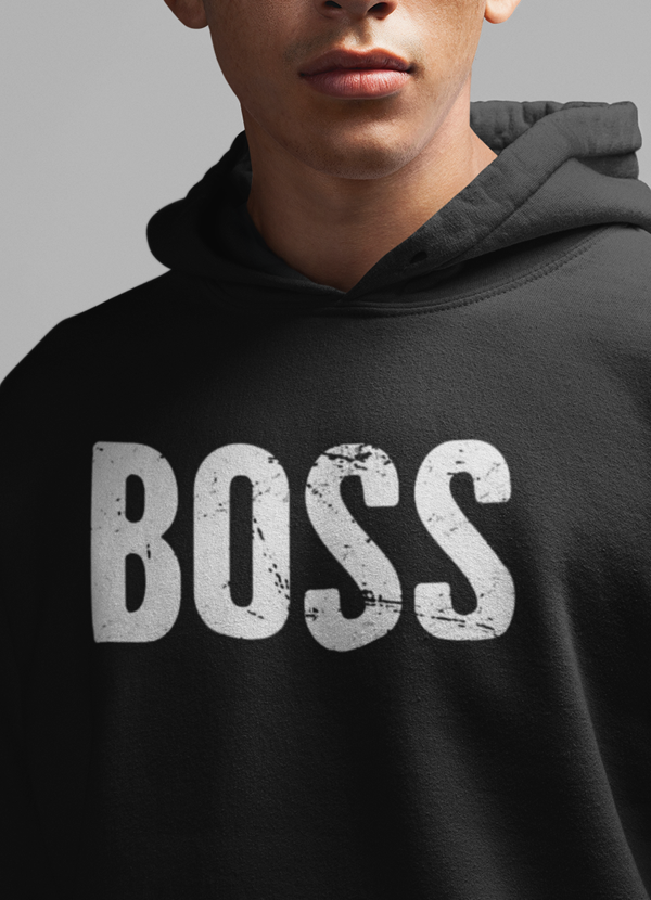 A stylish Boss Man Hoodie featuring a cozy fleece lining, adjustable hood, and unique artistic designs, perfect for casual wear.