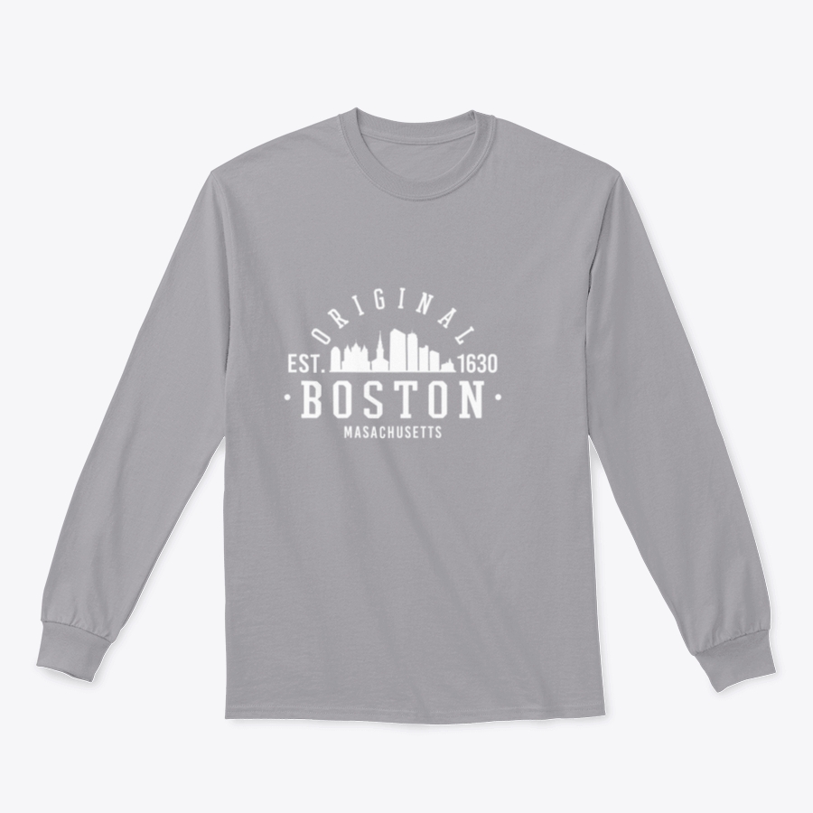 Boston Massachusetts Skyline Original Design Sweatshirt featuring a classic fit and midweight fabric, perfect for casual wear.