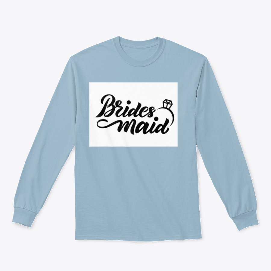 Bridesmaid sweatshirt featuring hand lettering design with wedding ring motif, perfect for bridal parties.