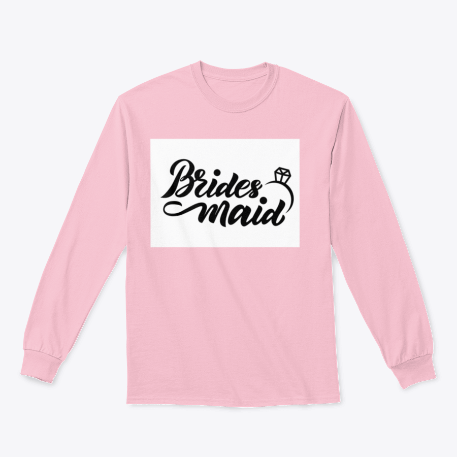 Bridesmaid sweatshirt featuring hand lettering design with wedding ring motif, perfect for bridal parties.