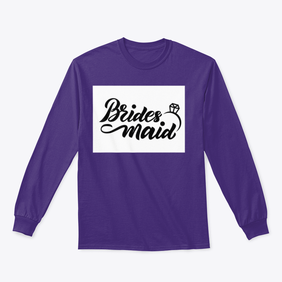 Bridesmaid sweatshirt featuring hand lettering design with wedding ring motif, perfect for bridal parties.