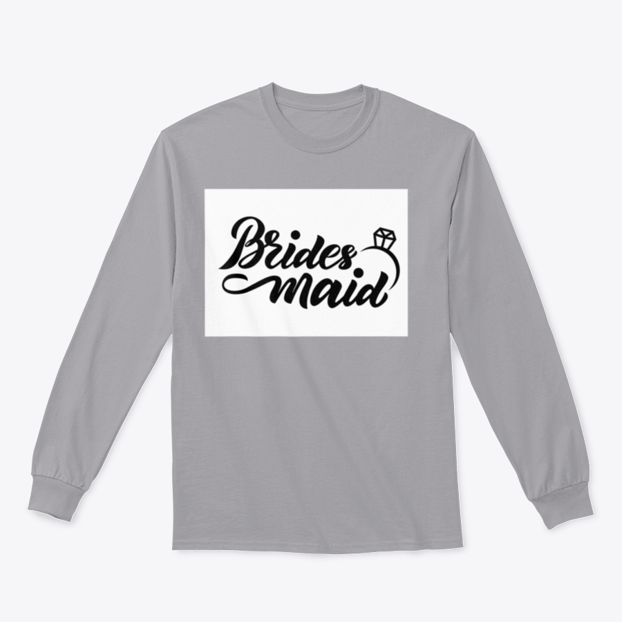 Bridesmaid sweatshirt featuring hand lettering design with wedding ring motif, perfect for bridal parties.