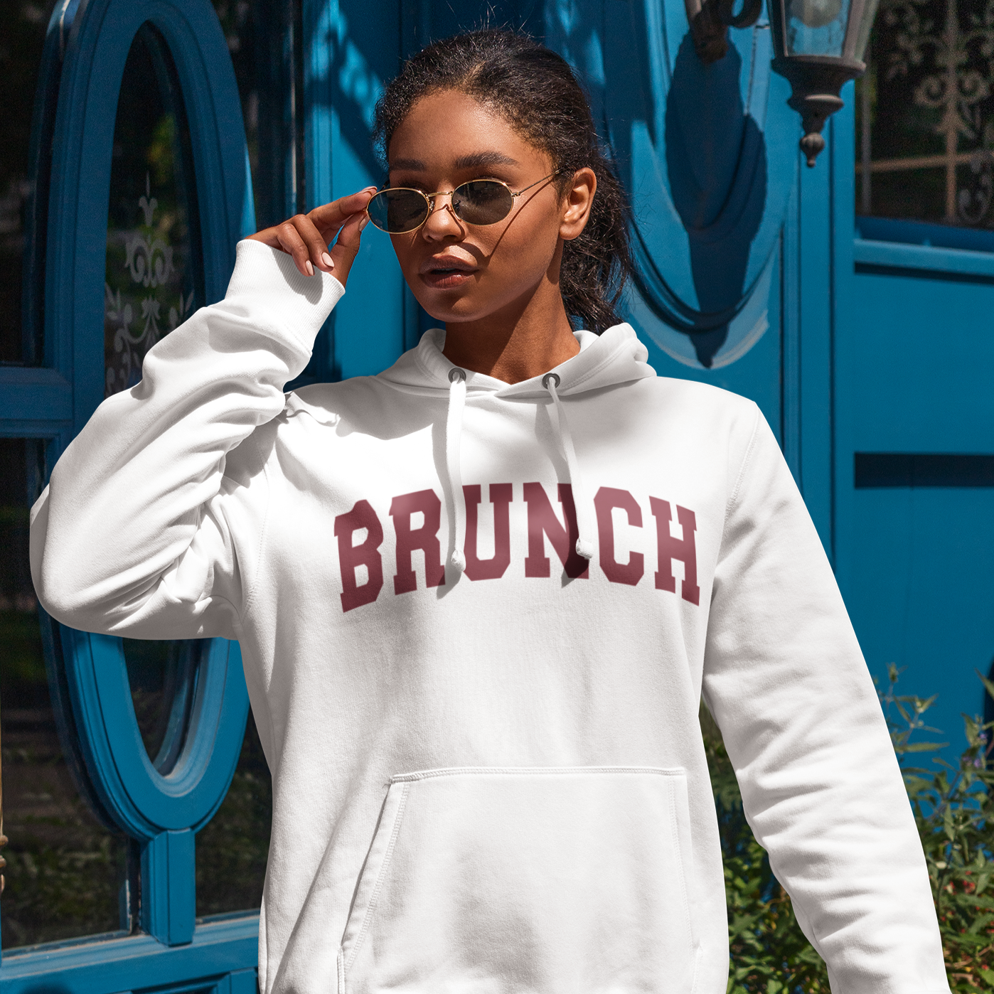 Brunch Organic Cotton Hoodie in a stylish unisex design, made from 85% organic cotton and 15% recycled polyester, featuring eco-friendly printing.