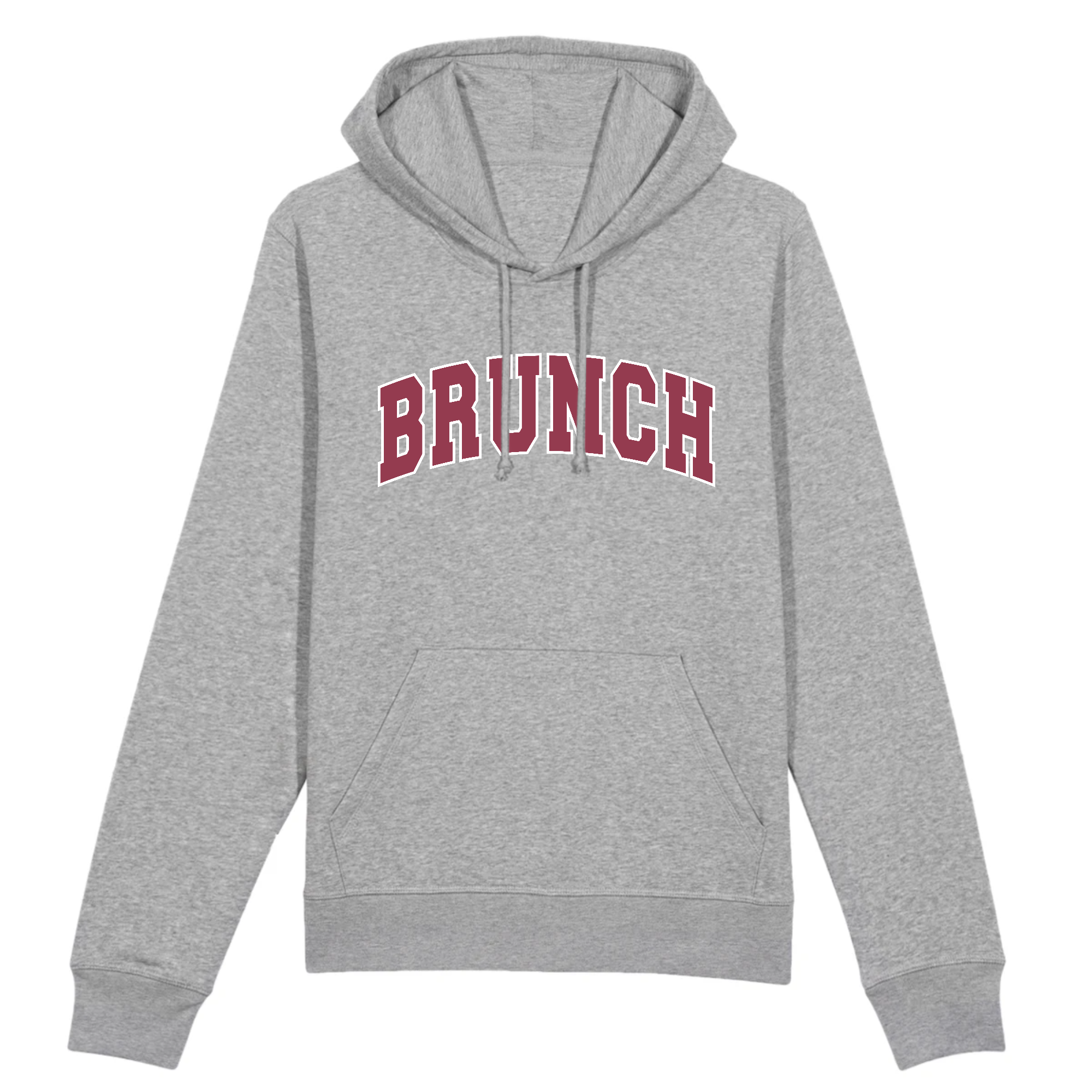 Brunch Organic Cotton Hoodie in a stylish unisex design, made from 85% organic cotton and 15% recycled polyester, featuring eco-friendly printing.