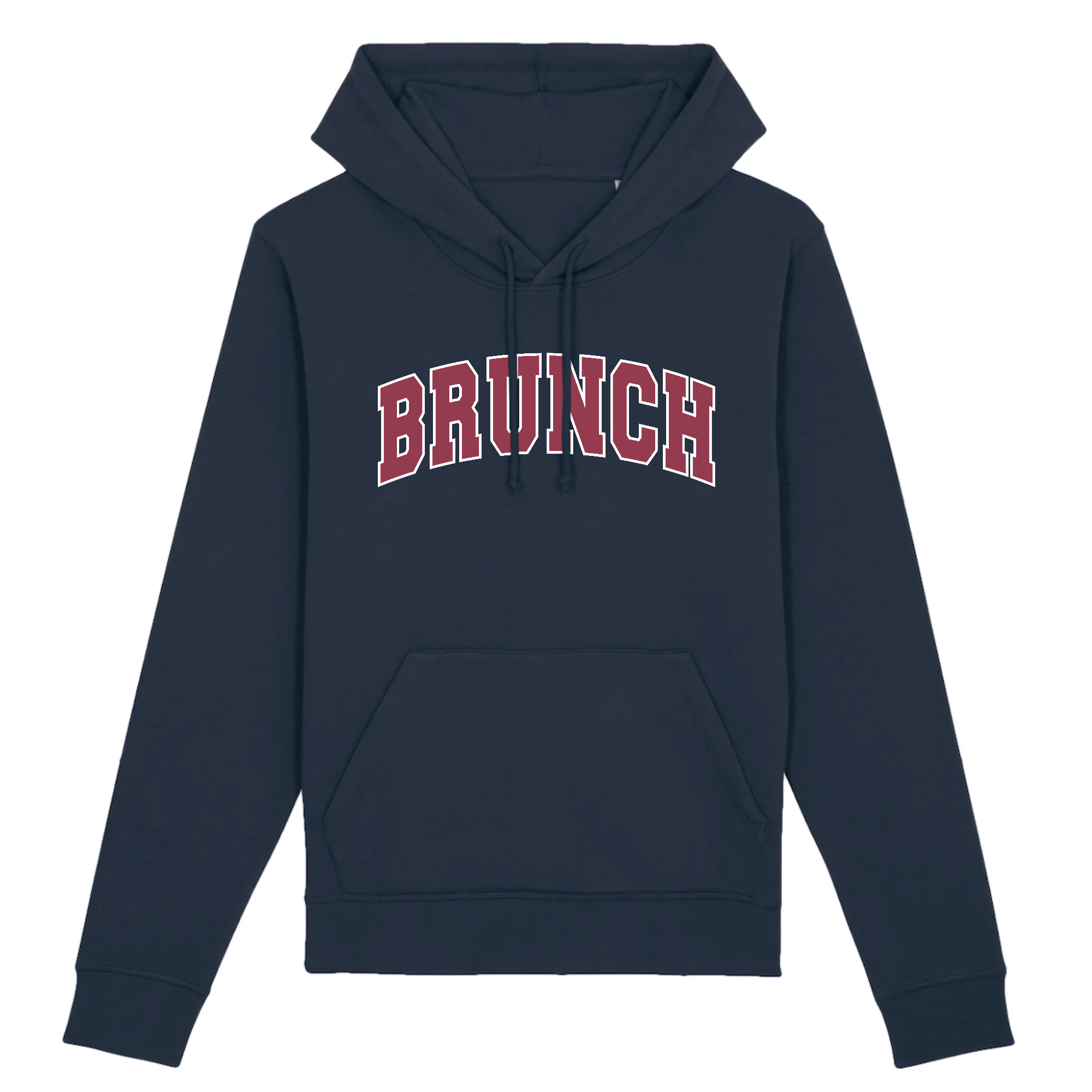 Brunch Organic Cotton Hoodie in a stylish unisex design, made from 85% organic cotton and 15% recycled polyester, featuring eco-friendly printing.