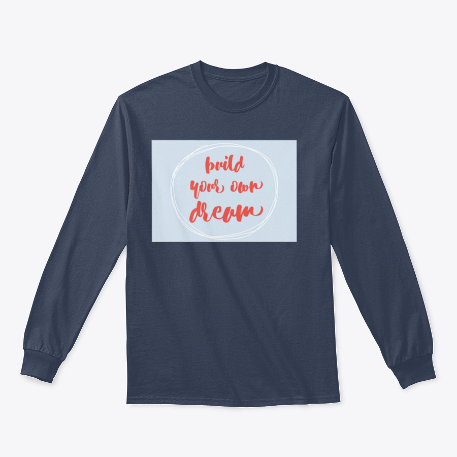 A stylish cotton shirt featuring customizable inspirational lettering design, showcasing a classic fit and midweight fabric.