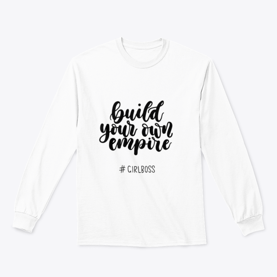 A stylish t-shirt featuring the inspirational quote 'Build Your Own Empire' designed for ambitious women, showcasing a classic fit and soft fabric.