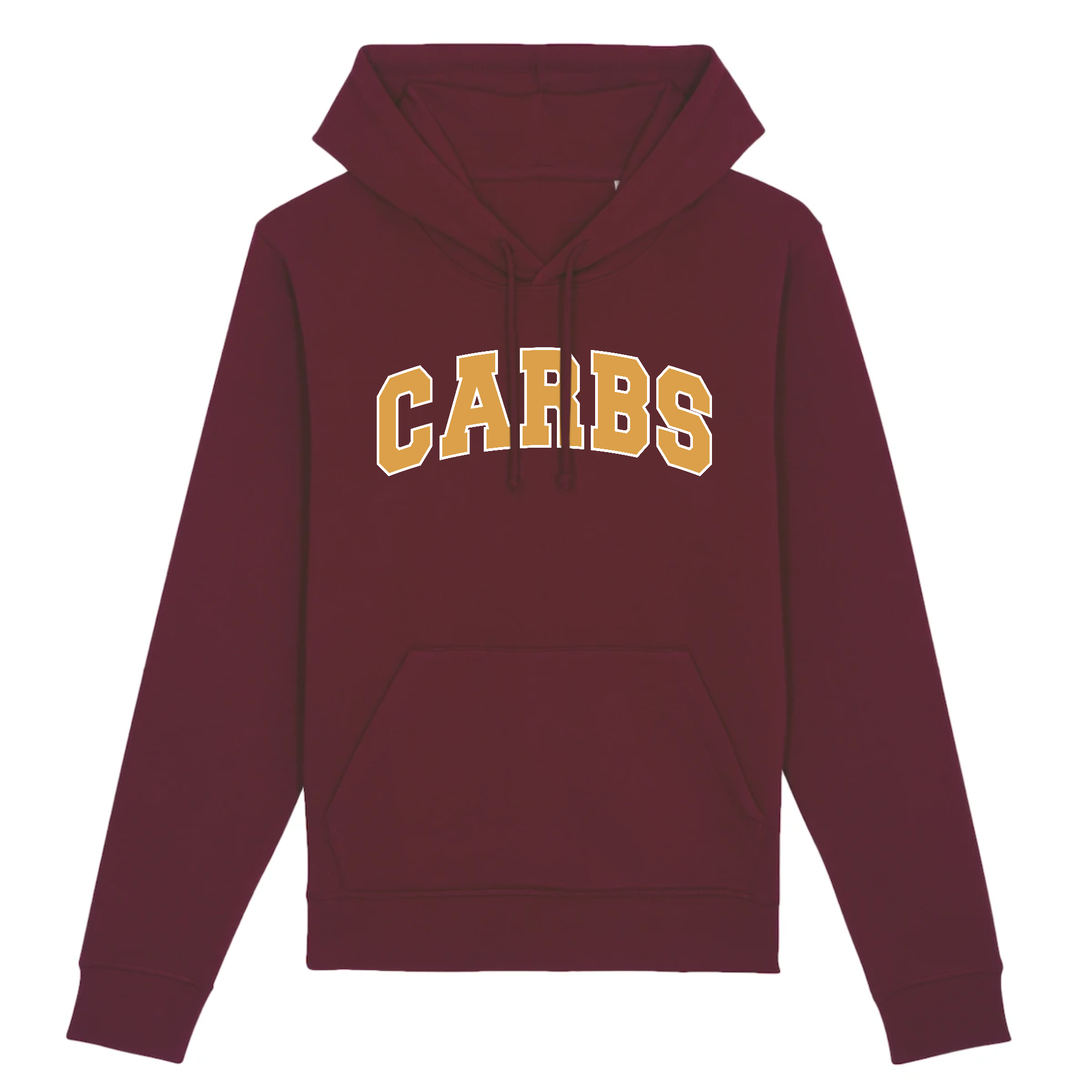 Carbs Organic Cotton Hoodie in a stylish unisex design, made from 85% organic cotton and 15% recycled polyester, featuring eco-friendly printing.