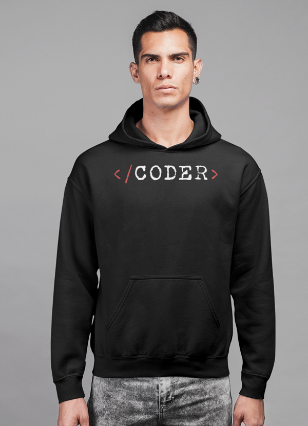 A stylish Coder Hoodie featuring unique designs by top artists, made from warm cotton/poly fleece blend.