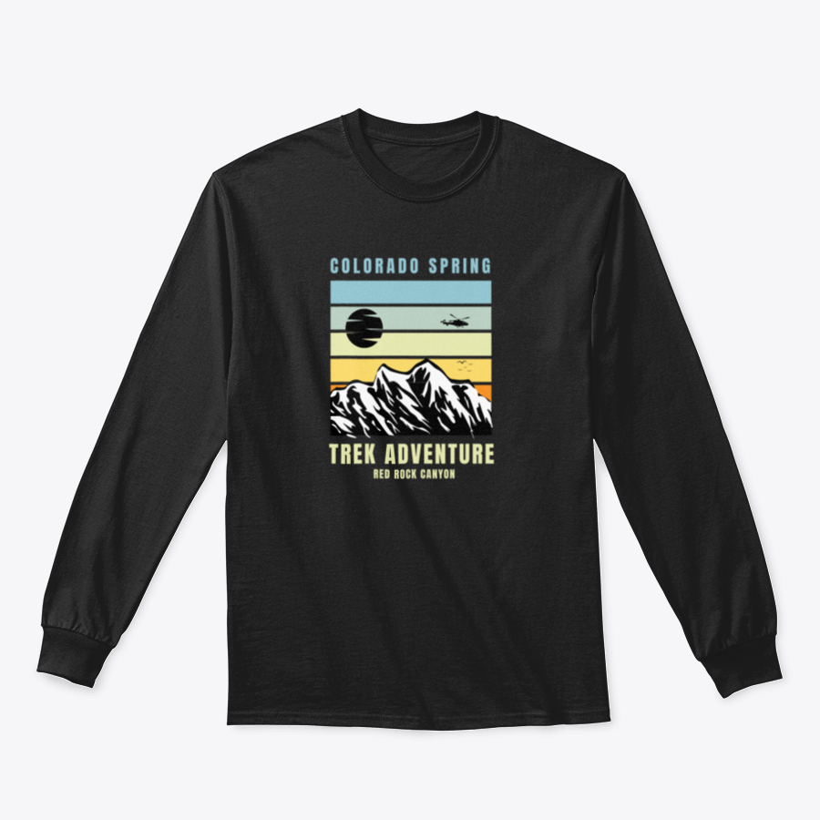 A cozy Colorado Spring Trek Adventure sweatshirt in various colors, showcasing its classic fit and soft fabric.