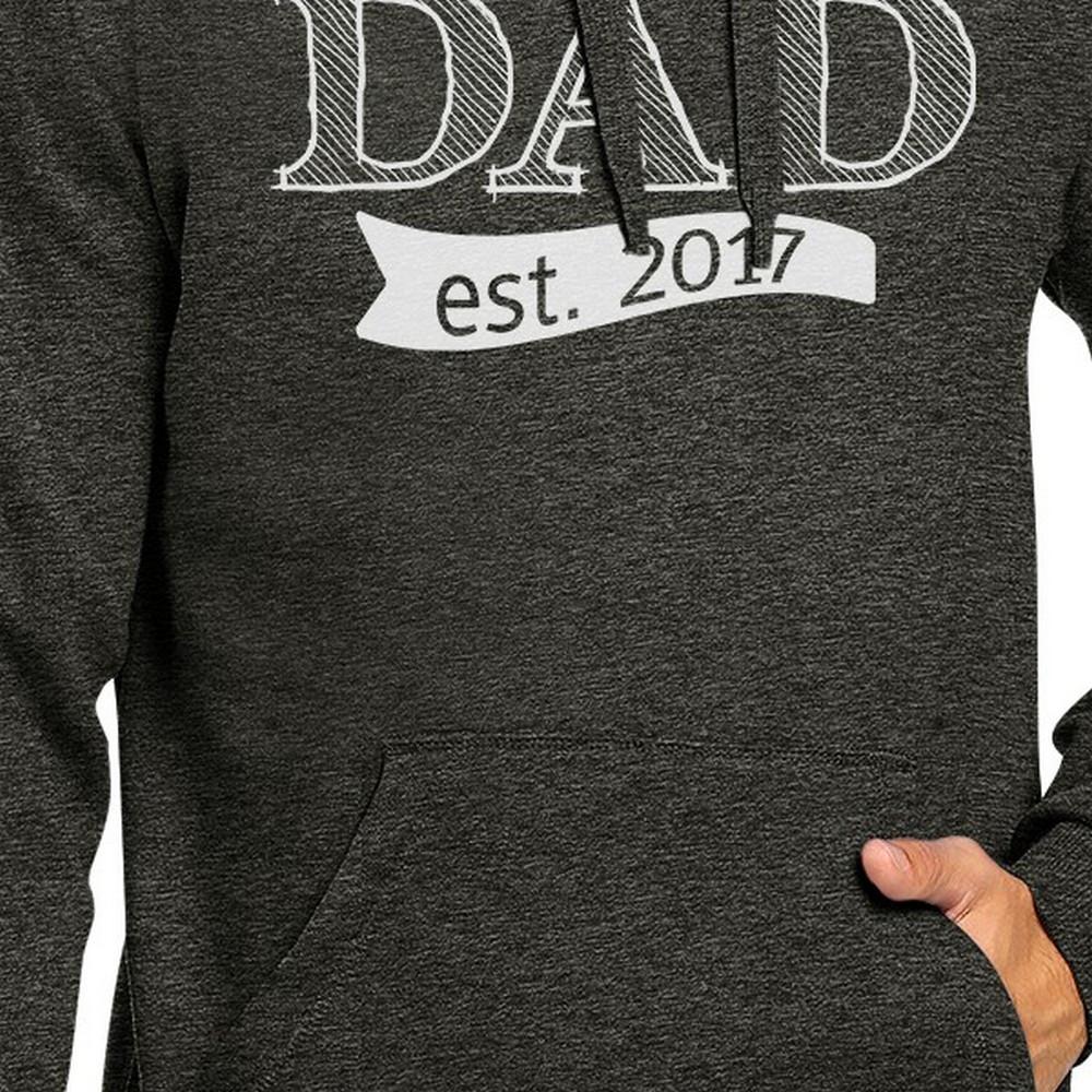 Dark grey unisex hoodie with 'Dad Est 2017' design, perfect for Father's Day gifts.