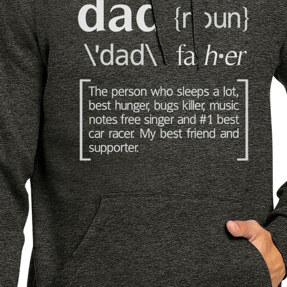 Dark grey pullover hoodie with 'Dad Noun' funny design, perfect gift for Father's Day and birthdays.