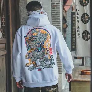 Men's Devil Hoodie by Latimeelon featuring a unique patchwork design and hooded collar, perfect for casual spring wear.