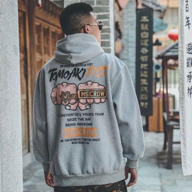 Men's Devil Hoodie by Latimeelon featuring a unique patchwork design and hooded collar, perfect for casual spring wear.