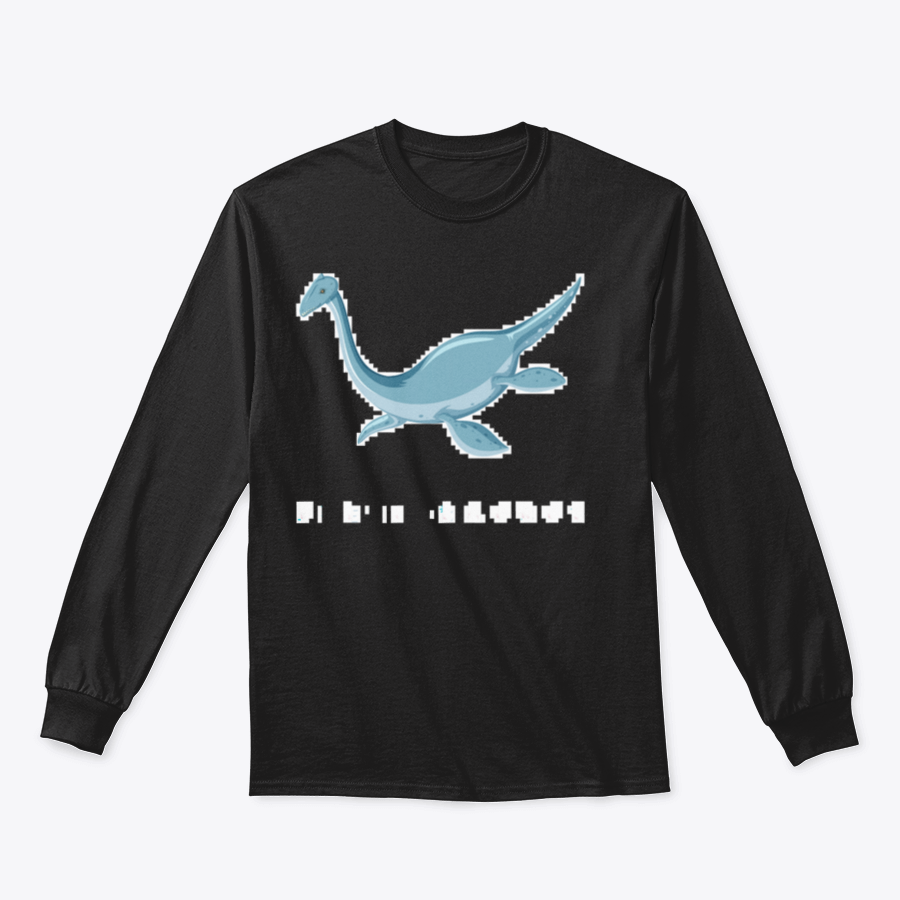 Dinosaur Wordcard T-shirt featuring a colorful Plesiosaurus illustration, showcasing its long neck and paddle-like limbs.