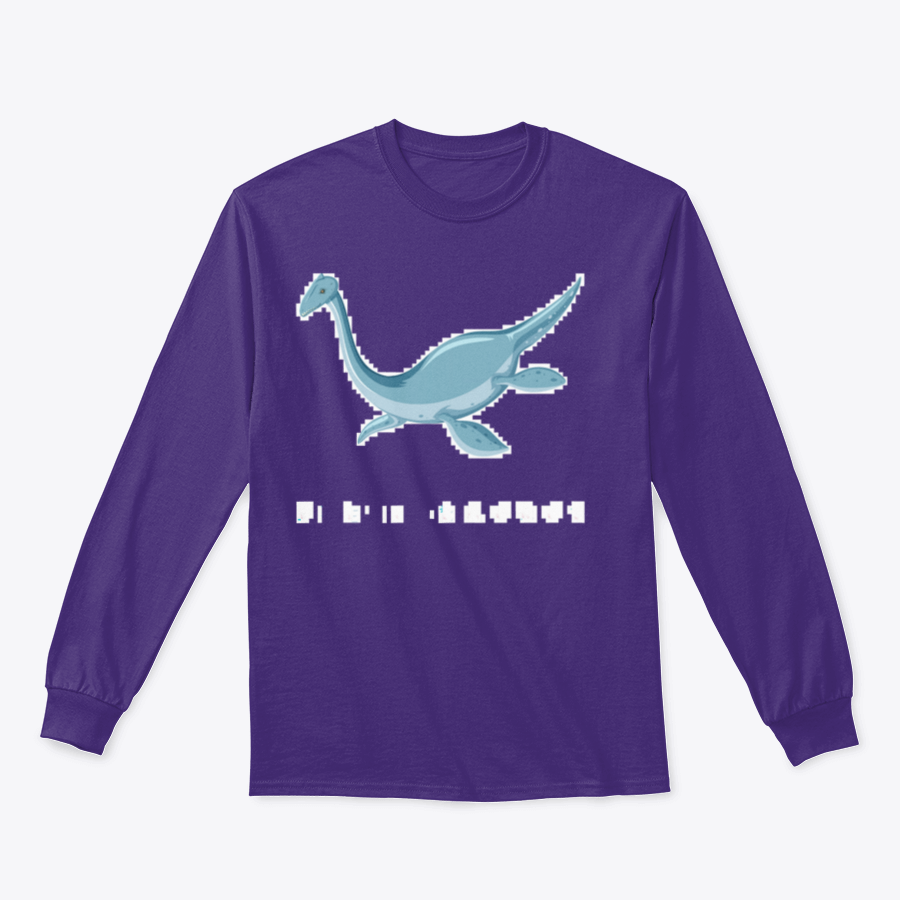 Dinosaur Wordcard T-shirt featuring a colorful Plesiosaurus illustration, showcasing its long neck and paddle-like limbs.