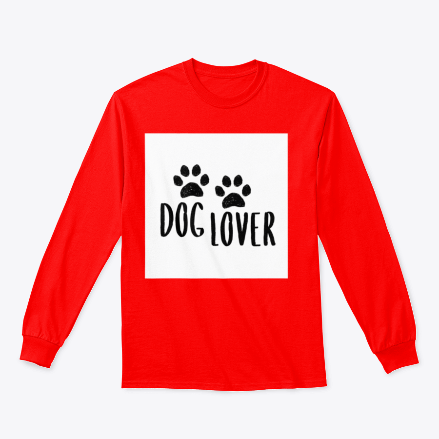 A stylish Dog Lover Cartoon Typography shirt featuring a playful dog paws silhouette design, perfect for dog enthusiasts.