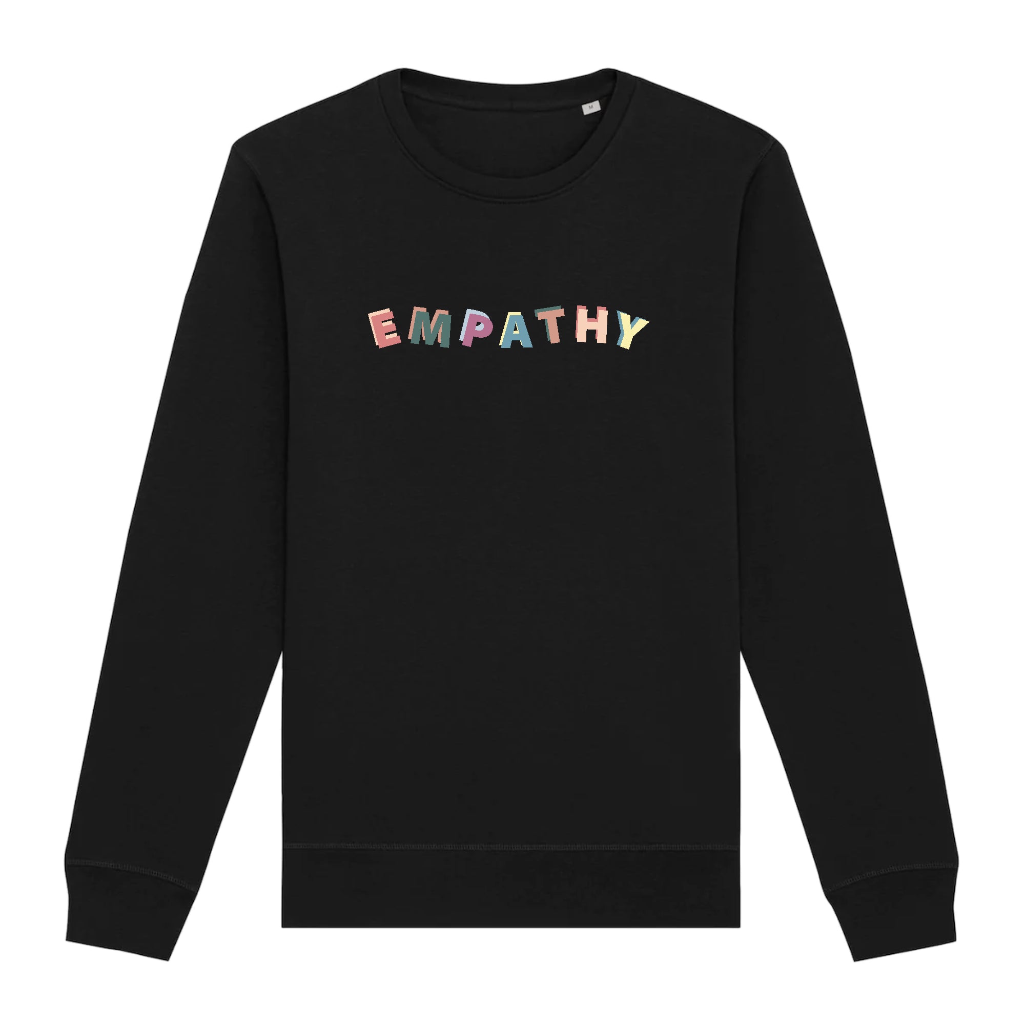 Empathy Organic Unisex Sweatshirt in a stylish design, made from organic cotton and recycled polyester, showcasing eco-friendly printing.