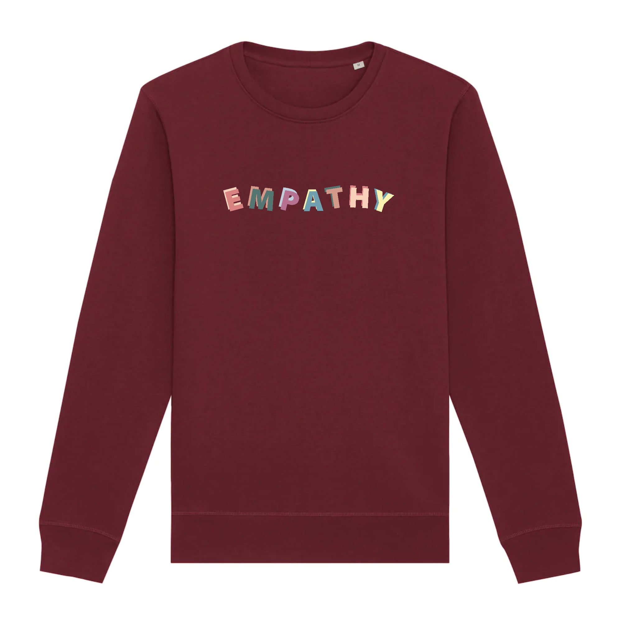 Empathy Organic Unisex Sweatshirt in a stylish design, made from organic cotton and recycled polyester, showcasing eco-friendly printing.