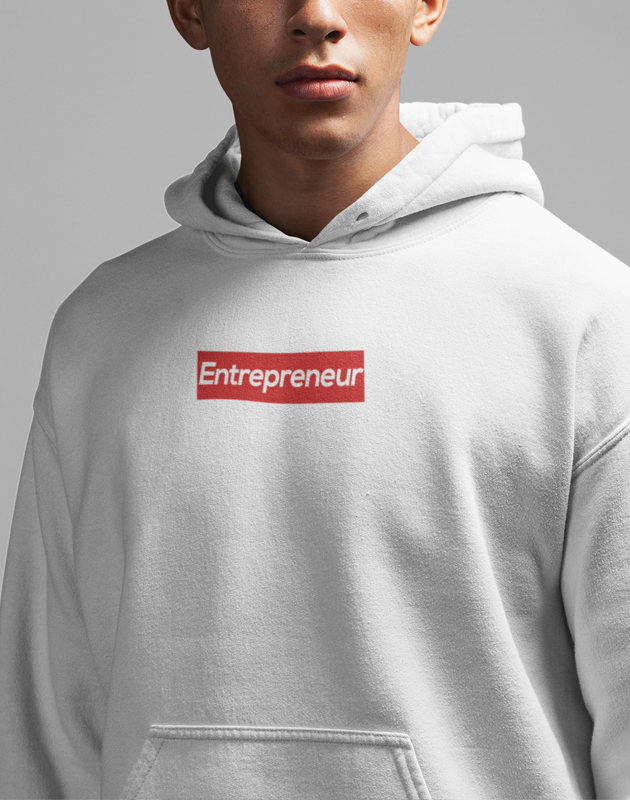 A stylish Entrepreneur Hoodie featuring unique designs by top artists, made from a warm cotton/poly fleece blend.