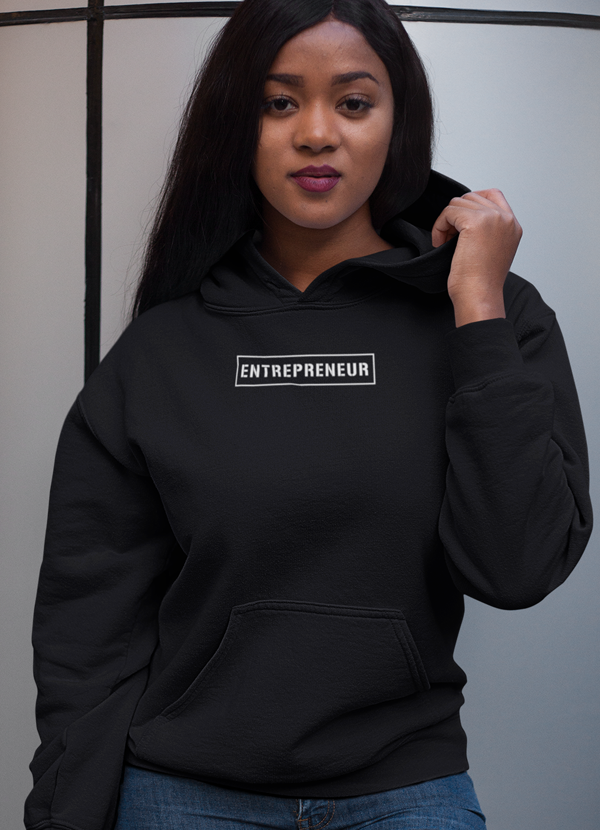 A stylish Entrepreneur Women Hoodie featuring a cozy fleece lining, adjustable hood, and banded cuffs, perfect for expressing individuality.