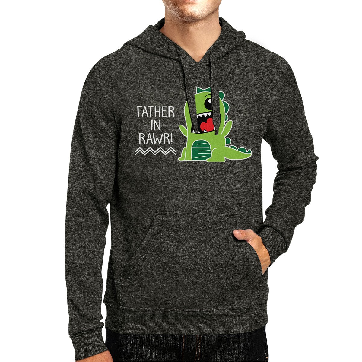 Father-In-Rawr hoodie featuring a unique and funny design, made from soft cotton and polyester blend, perfect for Father's Day gifts.