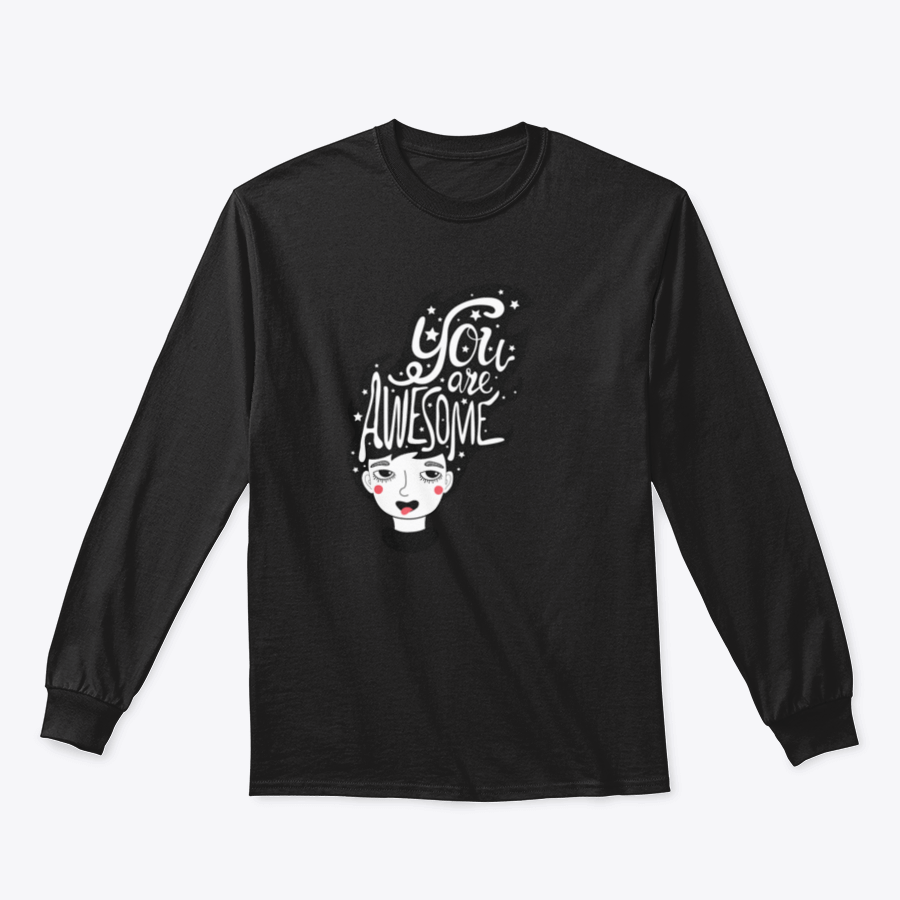 A cozy sweatshirt featuring a funny long hair woman design surrounded by stars, perfect for casual wear.