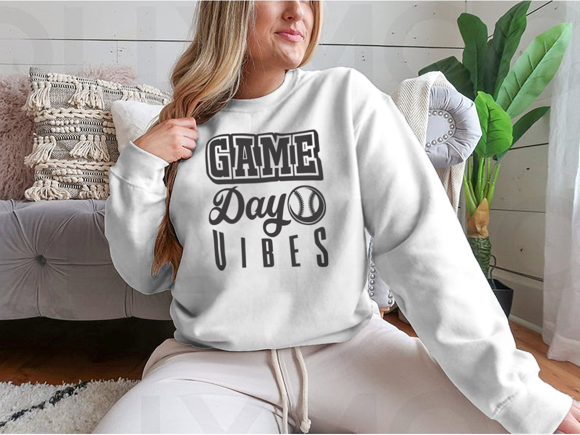 A stylish Game Day Vibes Softball Logo design featuring inspirational quotes, perfect for game day or casual wear.