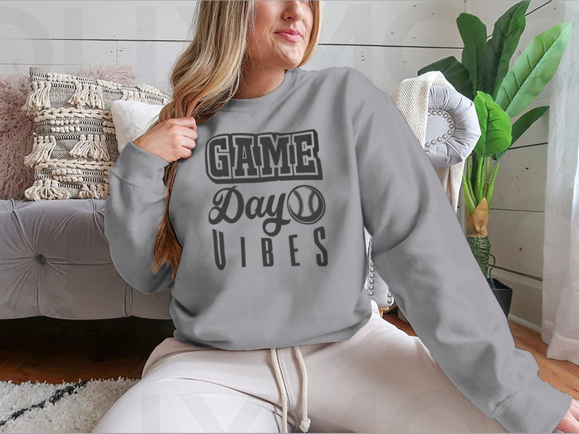 A stylish Game Day Vibes Softball Logo design featuring inspirational quotes, perfect for game day or casual wear.