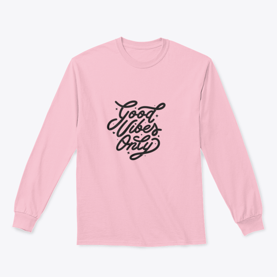 A stylish t-shirt featuring the motivational quote 'Good Vibes Only' designed for comfort and inspiration.