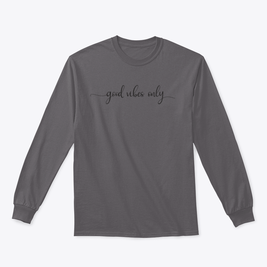 A cozy sweatshirt featuring 'Good Vibes Only' lettering in a stylish design, made from soft cotton fabric.