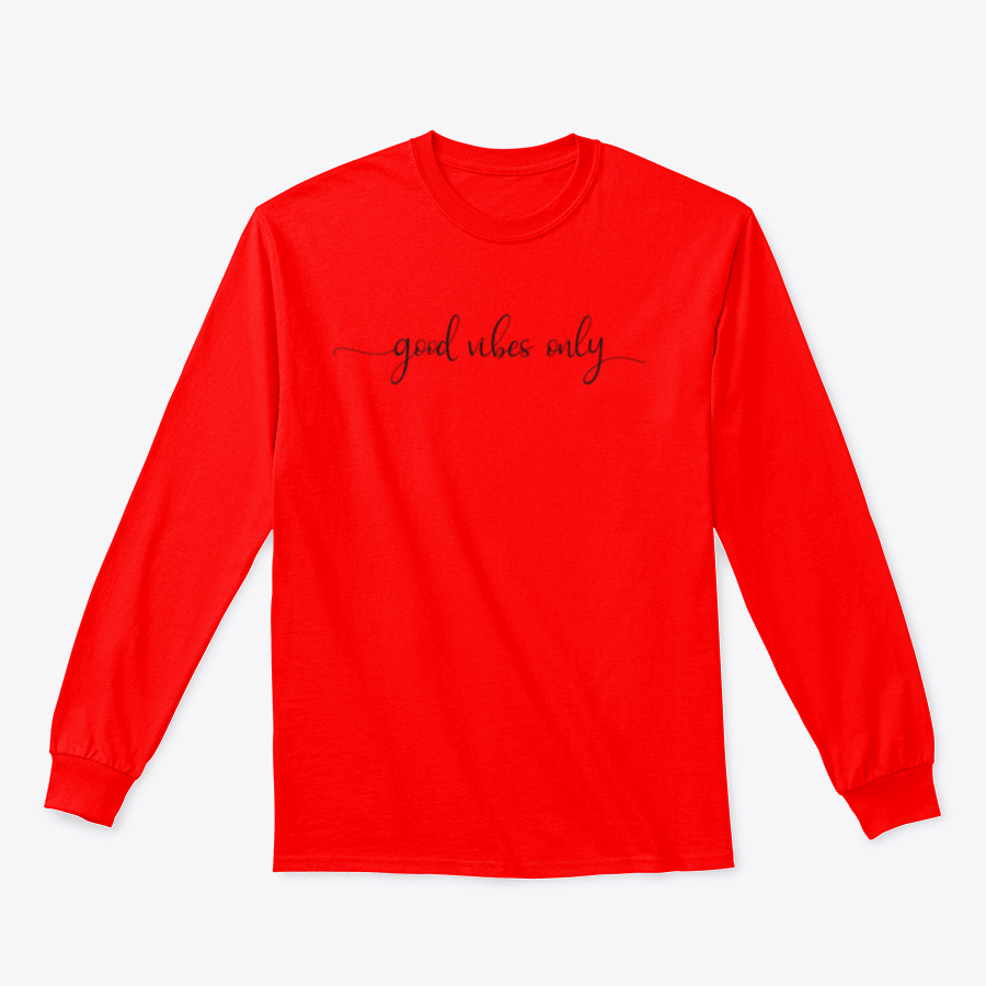 A cozy sweatshirt featuring 'Good Vibes Only' lettering in a stylish design, made from soft cotton fabric.