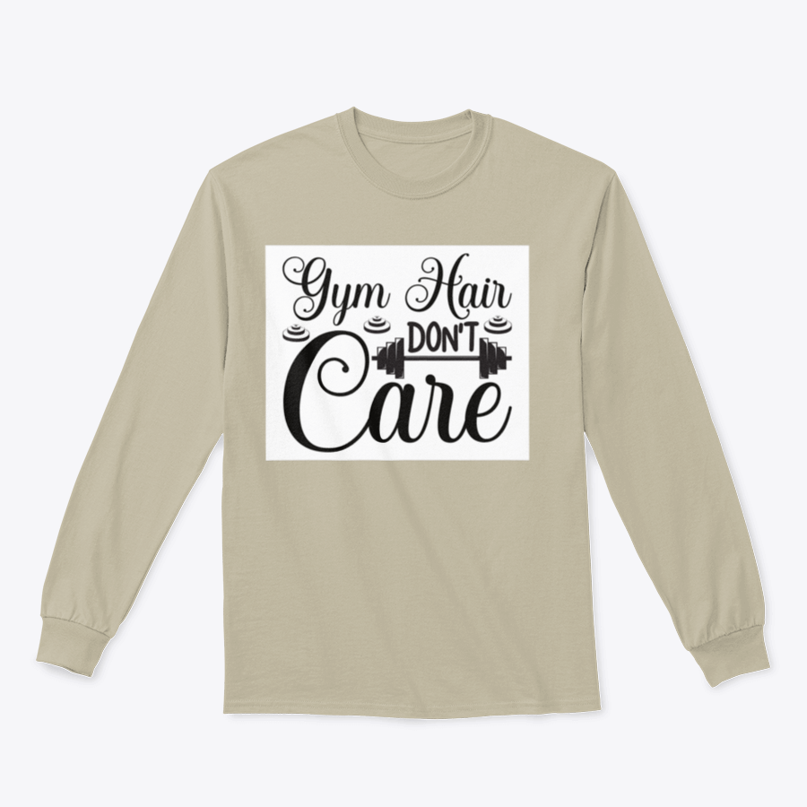 A stylish Gym Hair Don't Care sweatshirt in a classic fit, made from soft cotton, perfect for workouts and casual wear.