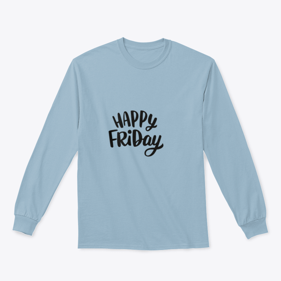 A stylish hand-drawn lettering design that says 'Happy Friday', showcasing vibrant colors and a modern typography style.