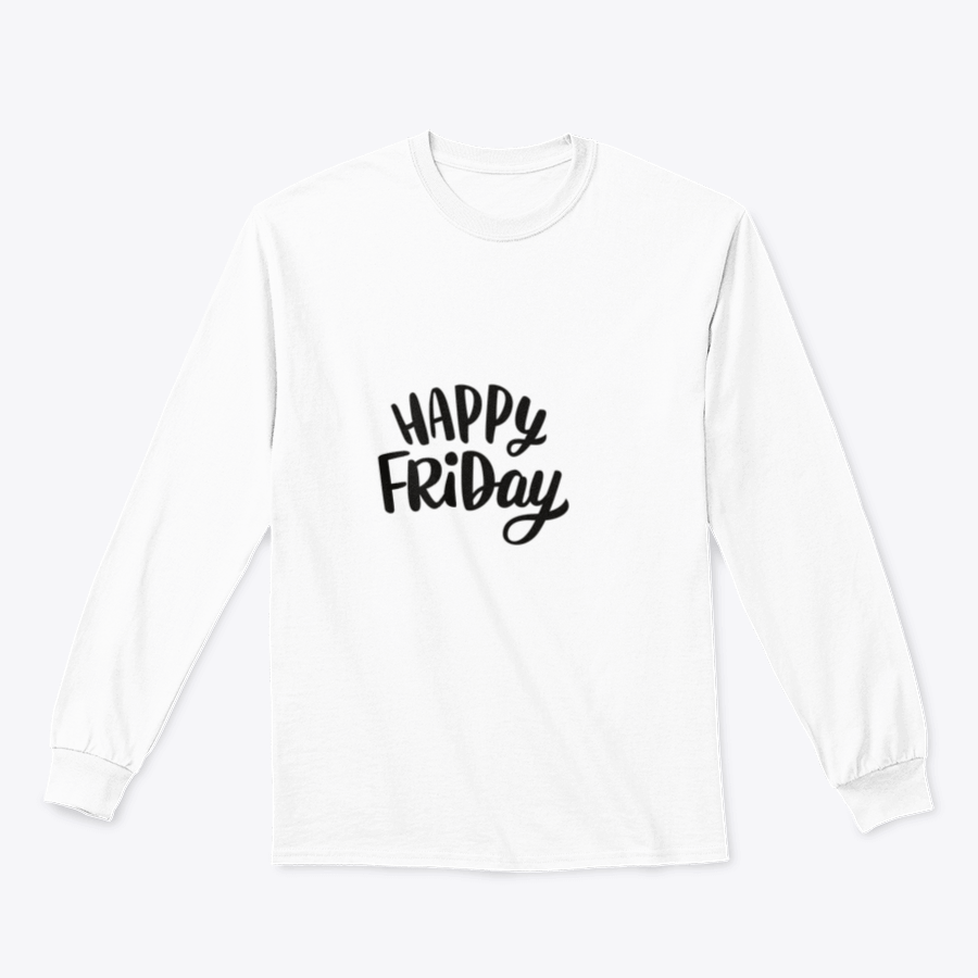 A stylish hand-drawn lettering design that says 'Happy Friday', showcasing vibrant colors and a modern typography style.