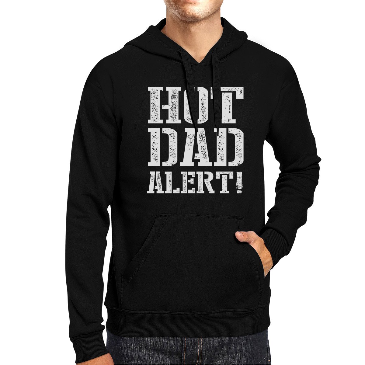 Main Hot Dad Alert Unisex Black Graphic Hoodie Cute image