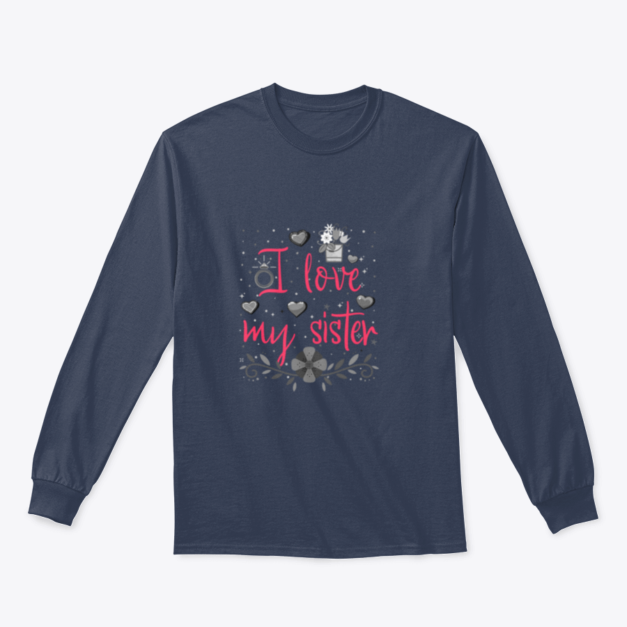 I Love My Sister Print Design Sweatshirt in grey, showcasing a stylish print and comfortable fit.