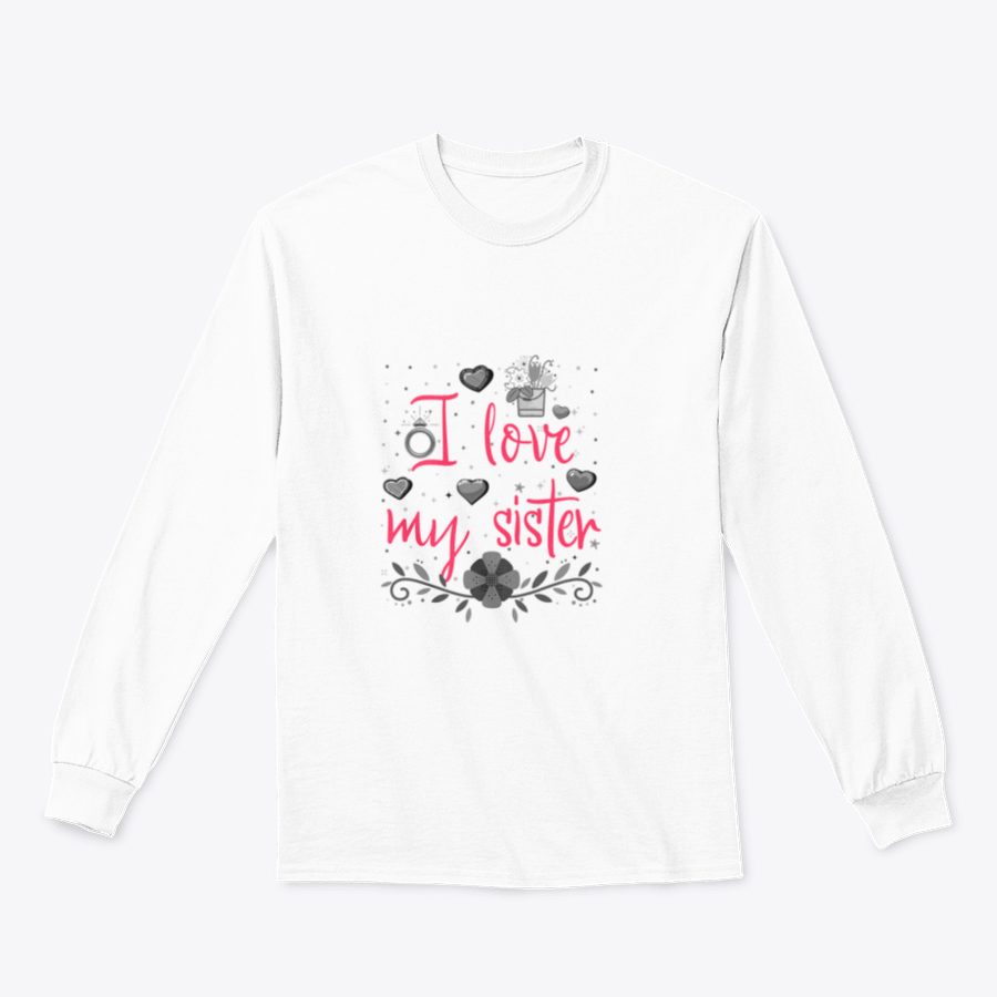 I Love My Sister Print Design Sweatshirt in grey, showcasing a stylish print and comfortable fit.