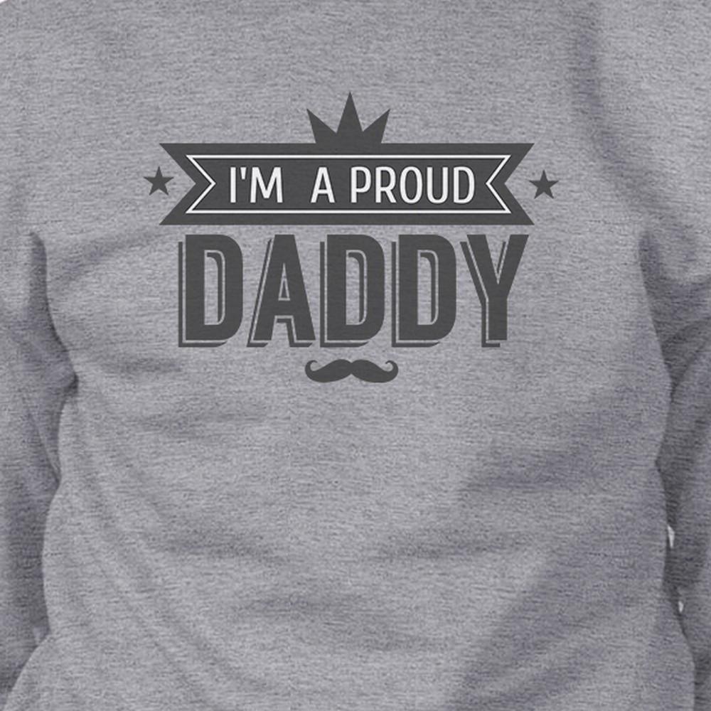 Unisex grey sweatshirt with 'I'm A Proud Daddy' vintage design, perfect for Father's Day gifts.