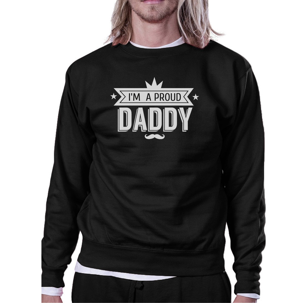 Unisex sweatshirt with 'I'm A Proud Daddy' design, made of cotton and polyester, perfect for Father's Day gifts.