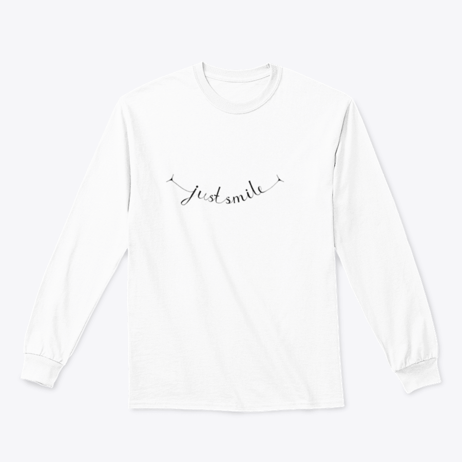 A stylish Just Smile Inspirational Design T-Shirt featuring a positive message, made from a comfortable cotton-polyester blend.