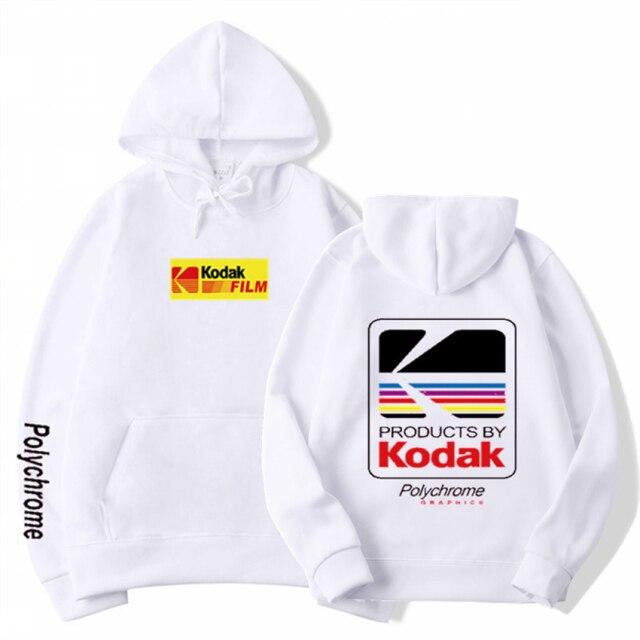 A stylish Kodak Hoodie featuring a hood, full sleeves, and big front pockets, perfect for autumn and winter wear.