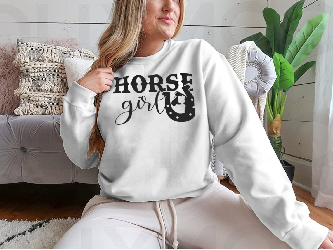 A stylish shirt featuring a cool horseshoe design and lettering about horses, perfect for horse lovers.