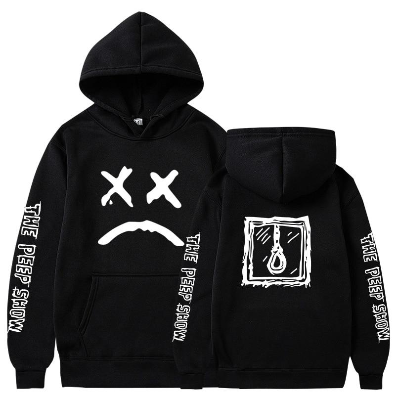 Lil Peep hoodie in various colors, featuring a hooded design and casual print pattern, perfect for streetwear enthusiasts.