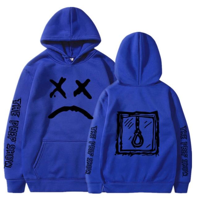 Lil Peep hoodie in various colors, featuring a hooded design and casual print pattern, perfect for streetwear enthusiasts.